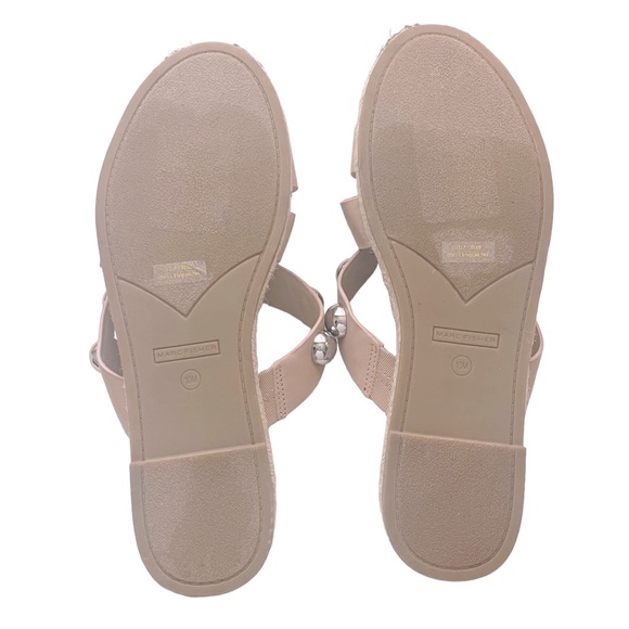 Marc Fisher Prisca Ball Stud Slide Espadrille Sandals Size 10 Crisscross Nude - Picture 7 of 7